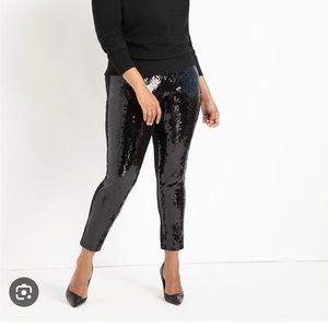 Eloquii Black Sequin Ankle Pants